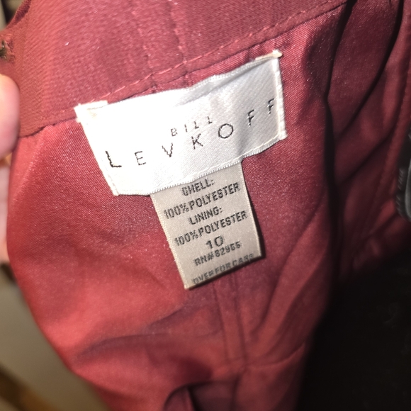 Bill Levkoff Ruched‎ Chiffon V-Neck Formal Gown in Wine Womens Size 10 - Picture 7 of 8